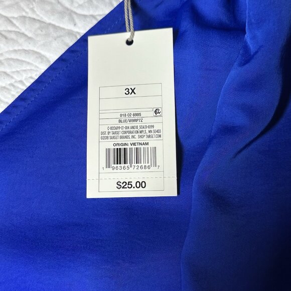 NWT A New Day Womens 3x Royal Blue Halter Top With Tie Back Blouse - Picture 14 of 15